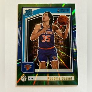 Donruss Rated Rookie Pacome Dadiet Knicks Card Green Laser 211 NBA